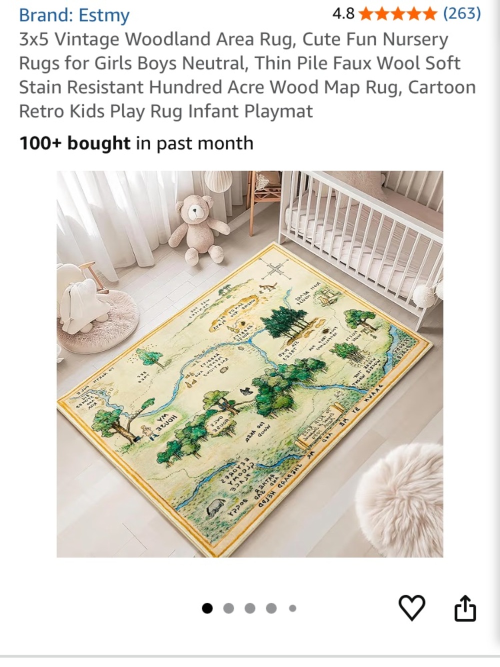 Hundred Acre Wood- Woodland Map Play Rug from Winnie the Pooh